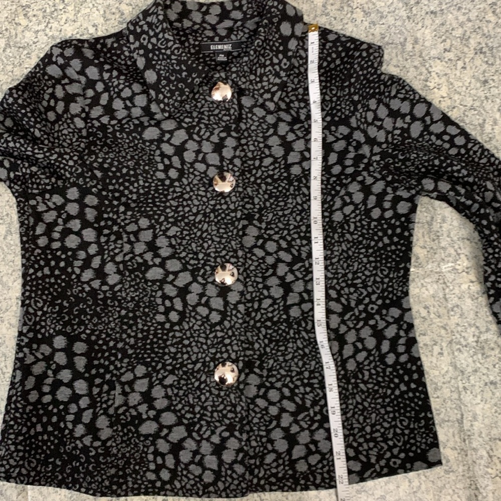 Elementz Animal Print Jacket Blazer Blouse - Picture 7 of 11